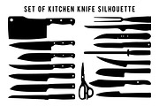 Set of Kitchen knife silhouette