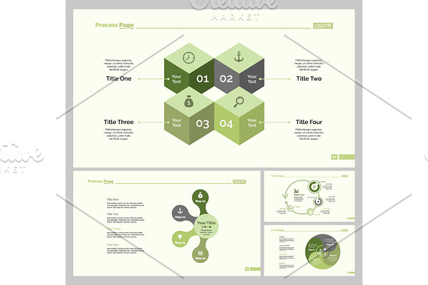 Four Infographic Design Slide Template Set