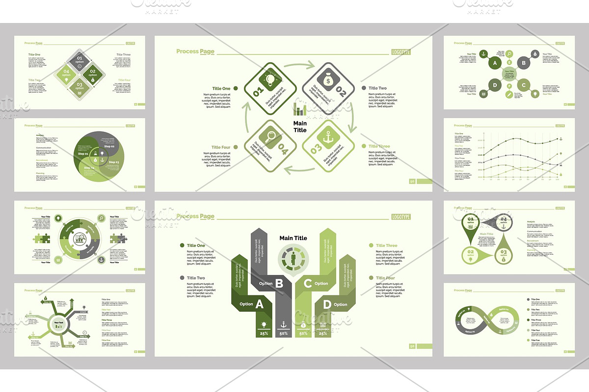 Ten Strategy Slide Template Set in Illustrations - product preview 8
