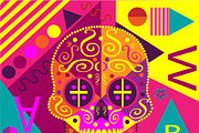 Colorful skull pink