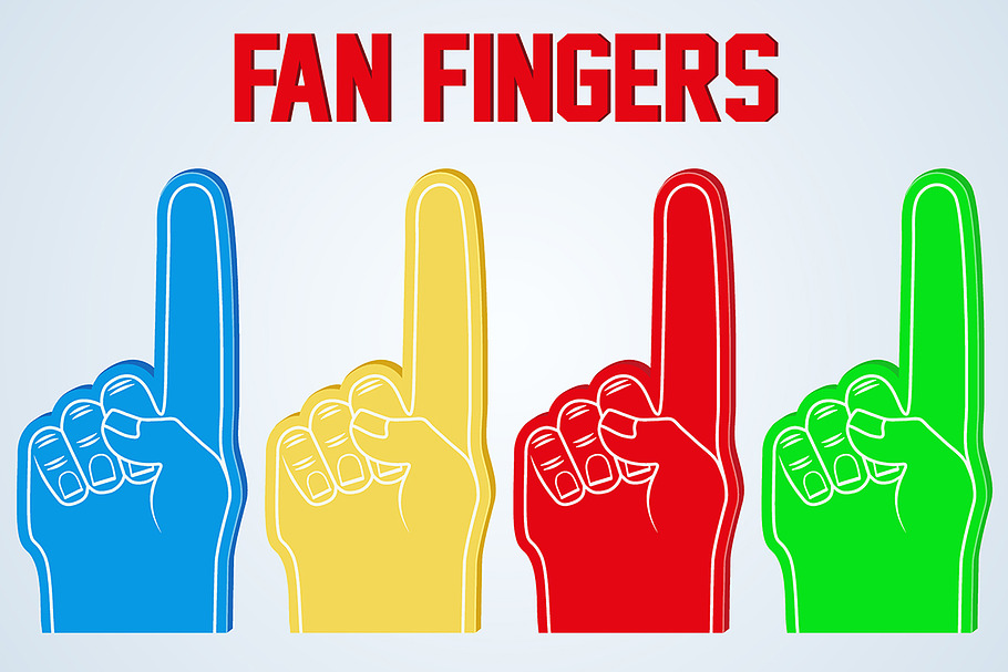 Vector Sport Fan Fingers in Objects - product preview 8