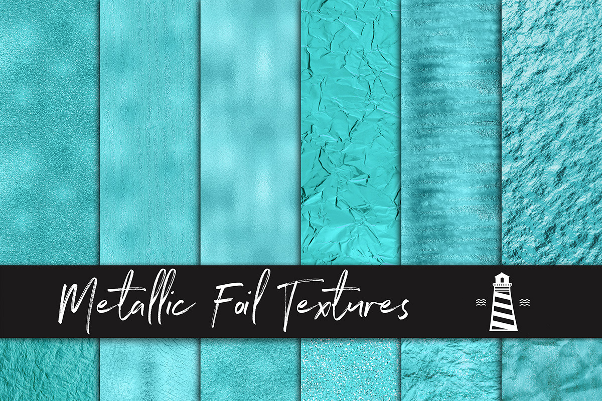 Aqua Metallic Foil Textures in Graphics - product preview 8