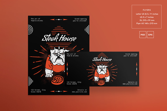 Flyers | Steak House in Flyer Templates - product preview 1
