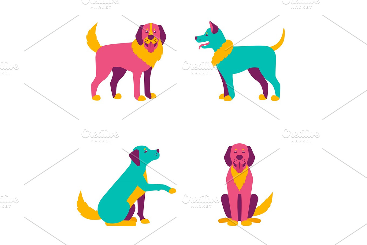 Cartoon dogs characters in Illustrations - product preview 8