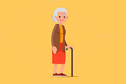 old woman with a cane