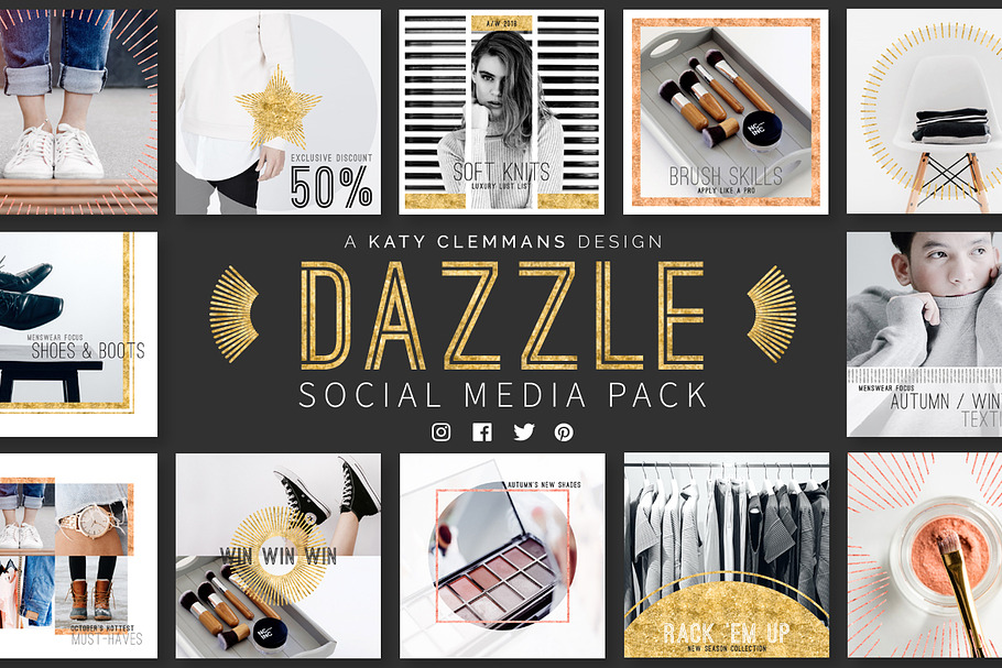 Dazzle Social Media Template Pack in Social Media Templates - product preview 8