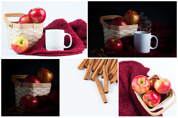 Apples & Cinnamon Stock Photo Bundle in Social Media Templates - product preview 1