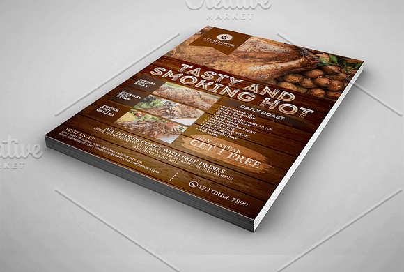 Barbecue Restaurant Flyer in Flyer Templates - product preview 1
