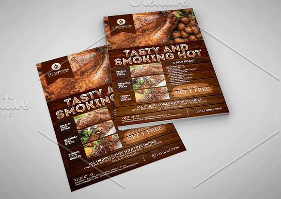 Barbecue Restaurant Flyer in Flyer Templates - product preview 2
