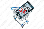 Black Friday Sale Mobile Phone Trolley Sign