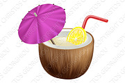 Tropical coconut cocktail drink pina colada