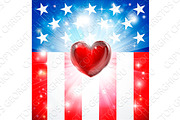 American Heart Patriotic Background