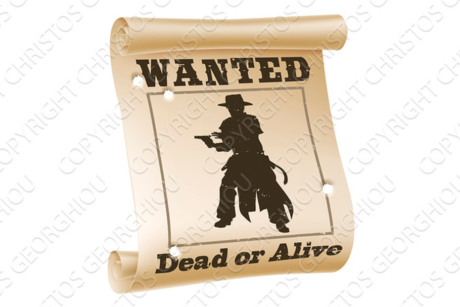Wanted poster illustration in Illustrations - product preview 8