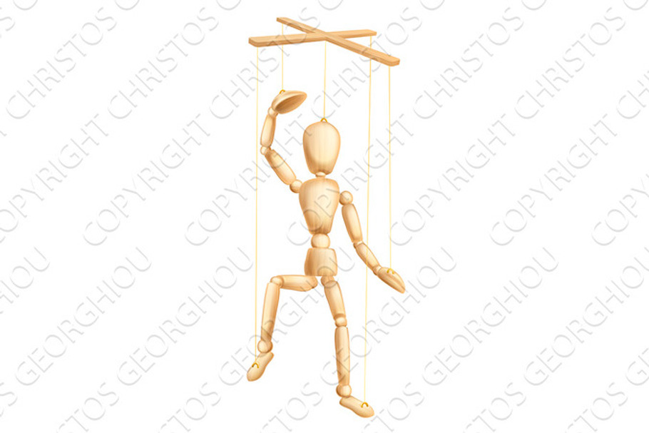 Wooden Puppet Illustration in Illustrations - product preview 8