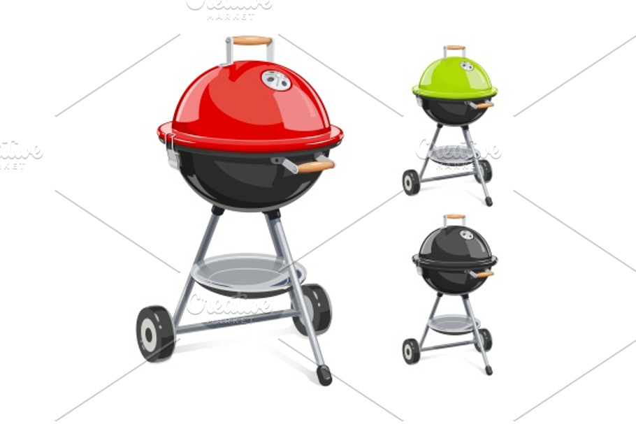 Kettle For barbecue with lid. in Illustrations - product preview 8