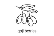 Fresh goji berries linear icon