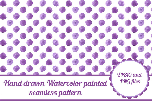 Violet  watercolor seamless pattern