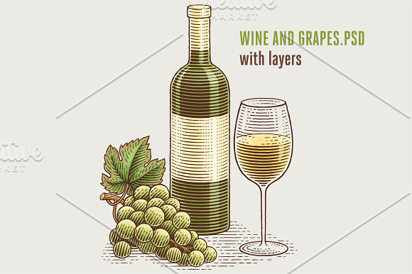 Wine and cheese bundle in Illustrations - product preview 3