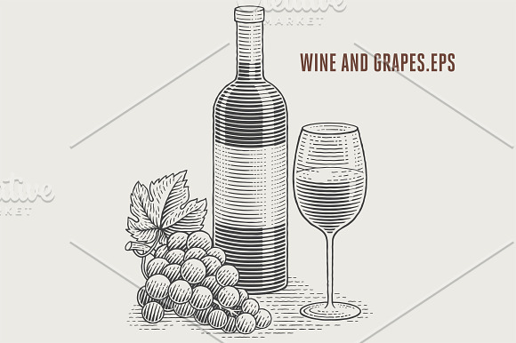 Wine and cheese bundle in Illustrations - product preview 4