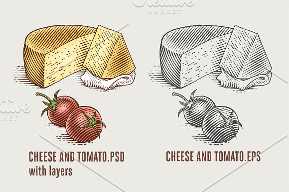 Wine and cheese bundle in Illustrations - product preview 10
