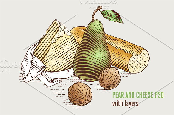 Wine and cheese bundle in Illustrations - product preview 12