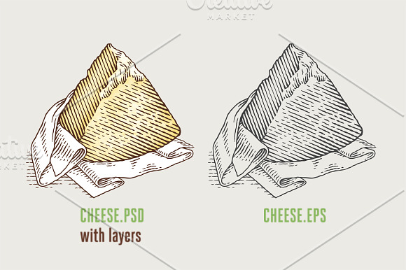 Wine and cheese bundle in Illustrations - product preview 14