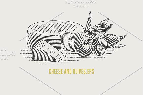 Wine and cheese bundle in Illustrations - product preview 19