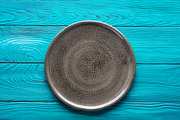 Gray textured plate dish background