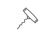 corkscrew vector line icon, sign, illustration on background, editable strokes