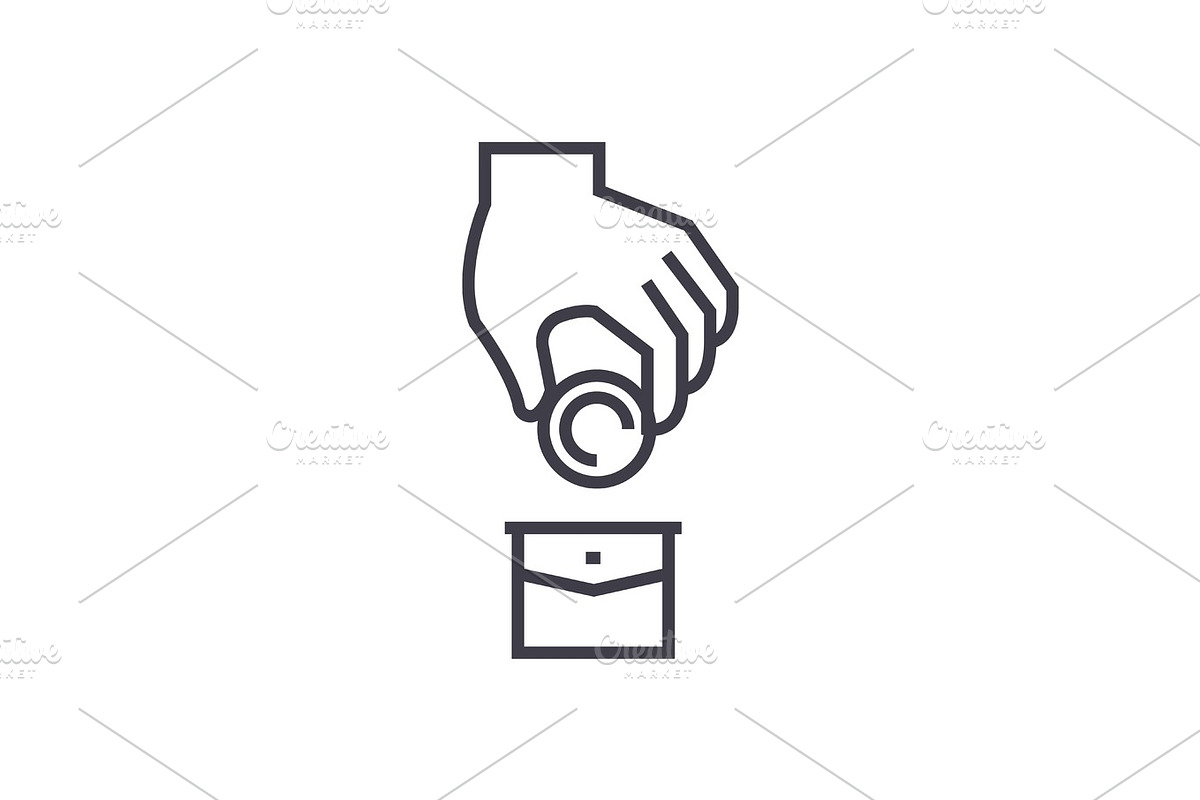 corruption,money in pocket,donation vector line icon, sign, illustration on background, editable strokes in Illustrations - product preview 8