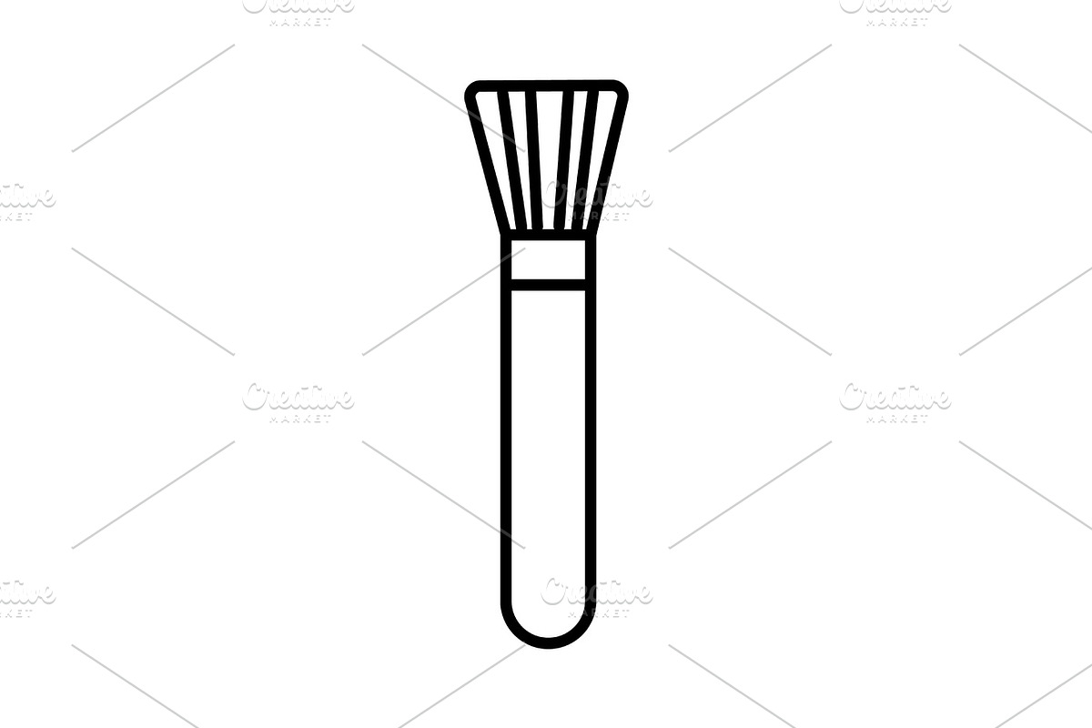 cosmetics brush  vector line icon, sign, illustration on background, editable strokes in Illustrations - product preview 8