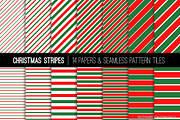 Christmas Red Green Stripes