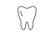 cute tooth vector line icon, sign, illustration on background, editable strokes