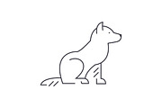 dog vector line icon, sign, illustration on background, editable strokes