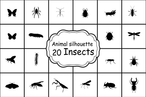 Set 200 silhouettes animals in Animal Icons - product preview 6