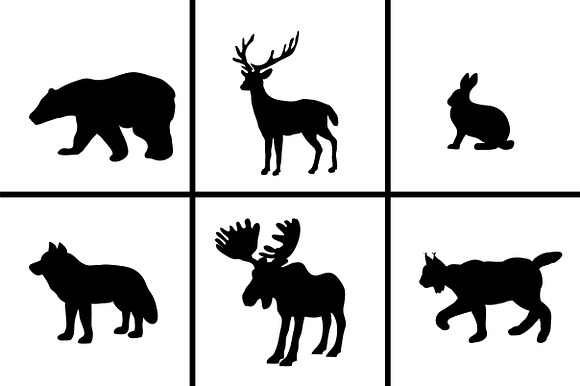 Set 200 silhouettes animals in Animal Icons - product preview 10