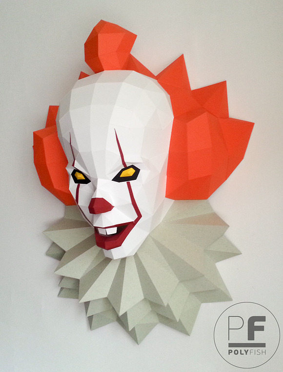 DIY Pennywise 2017 3D model template in Templates - product preview 1