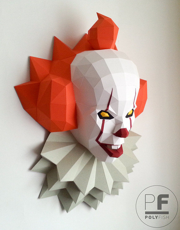 DIY Pennywise 2017 3D model template in Templates - product preview 3
