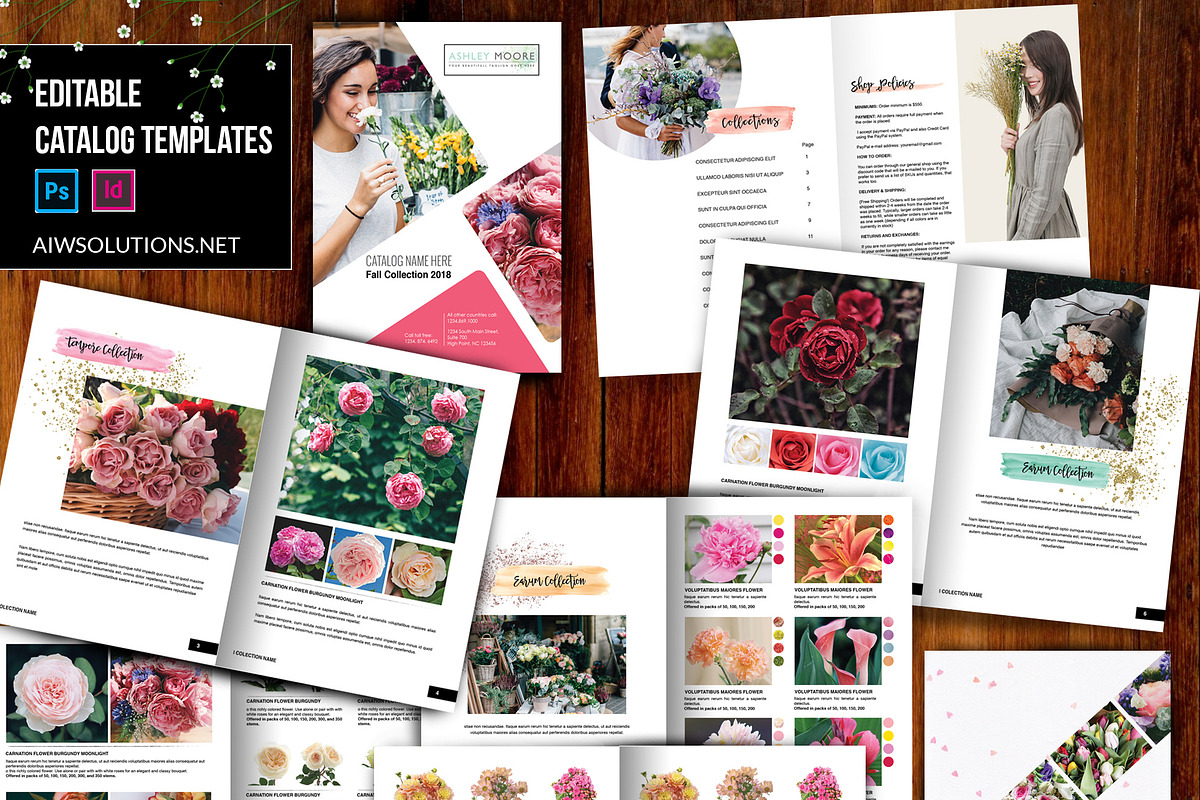 wholesale flower catalog template in Magazine Templates - product preview 8