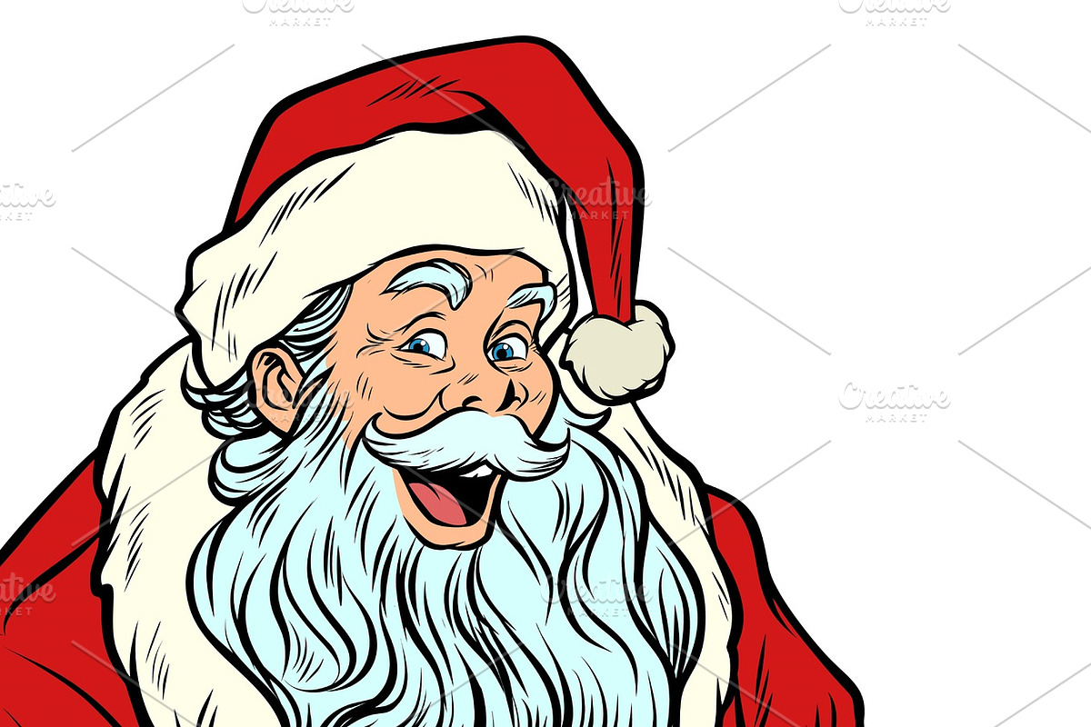 sly Santa Claus isolated on white background in Illustrations - product preview 8