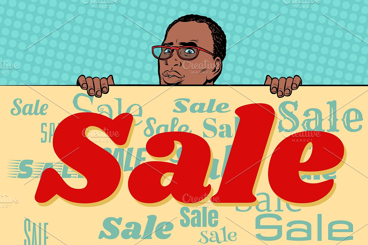 African businessman sale poster background in Illustrations - product preview 8