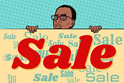 African businessman sale poster background
