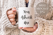 Mug Mockup -Woman holding mug