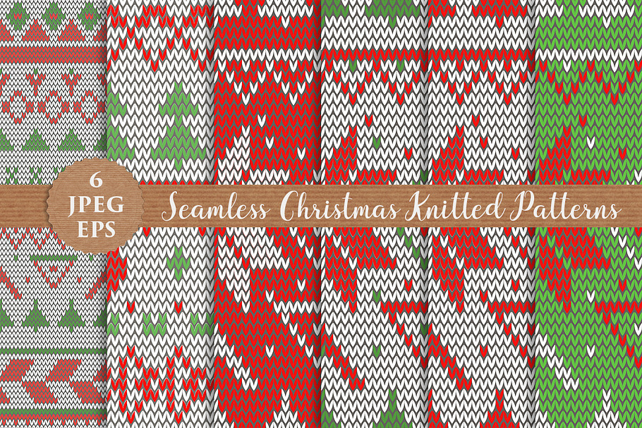 CHRISTMAS KNITTED seamless patterns