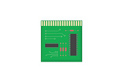 Microchip scheme. Chip isolated minimal icon