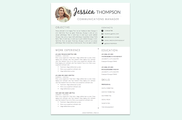 Resume Template + Cover Letter WORD in Letter Templates - product preview 4