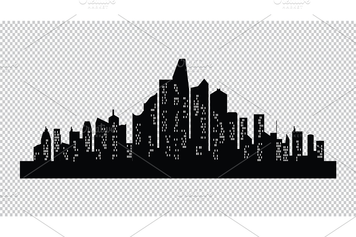 Set of vector cities silhouette in Illustrations - product preview 8