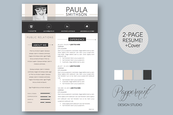 Resume Template + Cover Letter WORD in Letter Templates - product preview 2