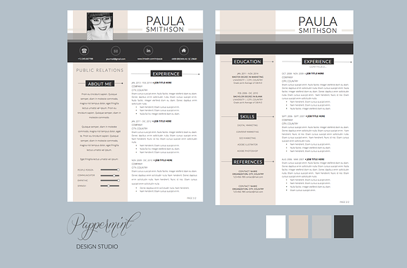 Resume Template + Cover Letter WORD in Letter Templates - product preview 3