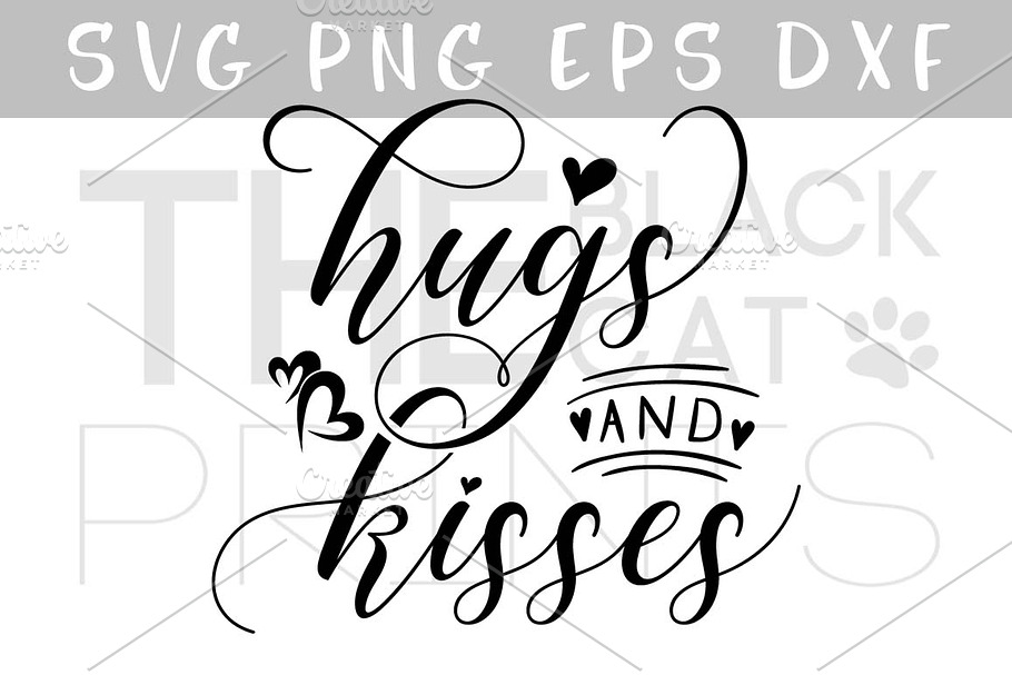 Hugs and kisses SVG DXF PNG EPS